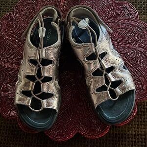 Ecco Gold Sandals Comfortable Stylish Footwear